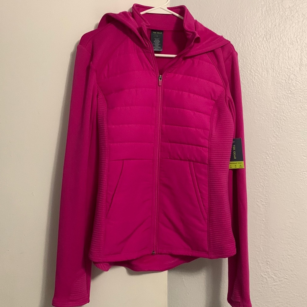 Tek Gear Hooded Mixed Media Jacket/Hoodie - Size M